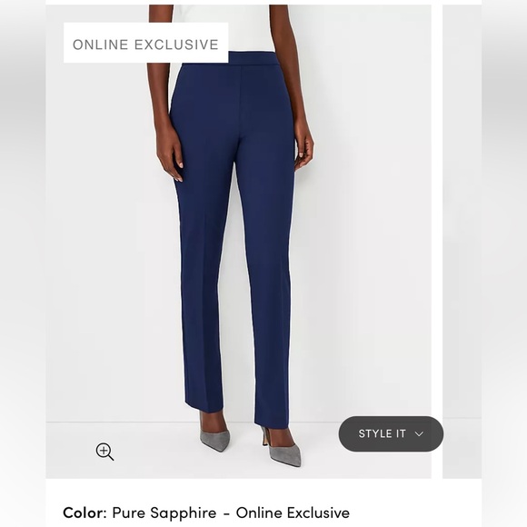 EUC Ann Taylor The Petite Side Zip Straight Pant in Bi-Stretch - Picture 1 of 5